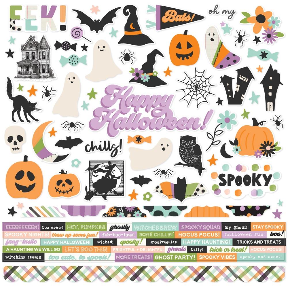 Simple Stories Spooky Things 12 x 12 Collection Kit 24900 Cardstock Stickers