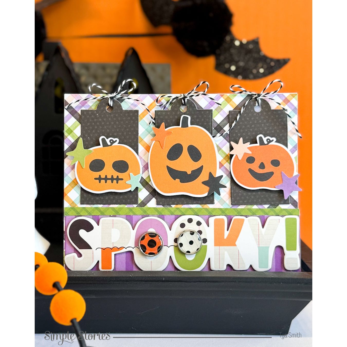 Simple Stories Spooky Things 12 x 12 Collection Kit 24900 Pumpkin Halloween Card