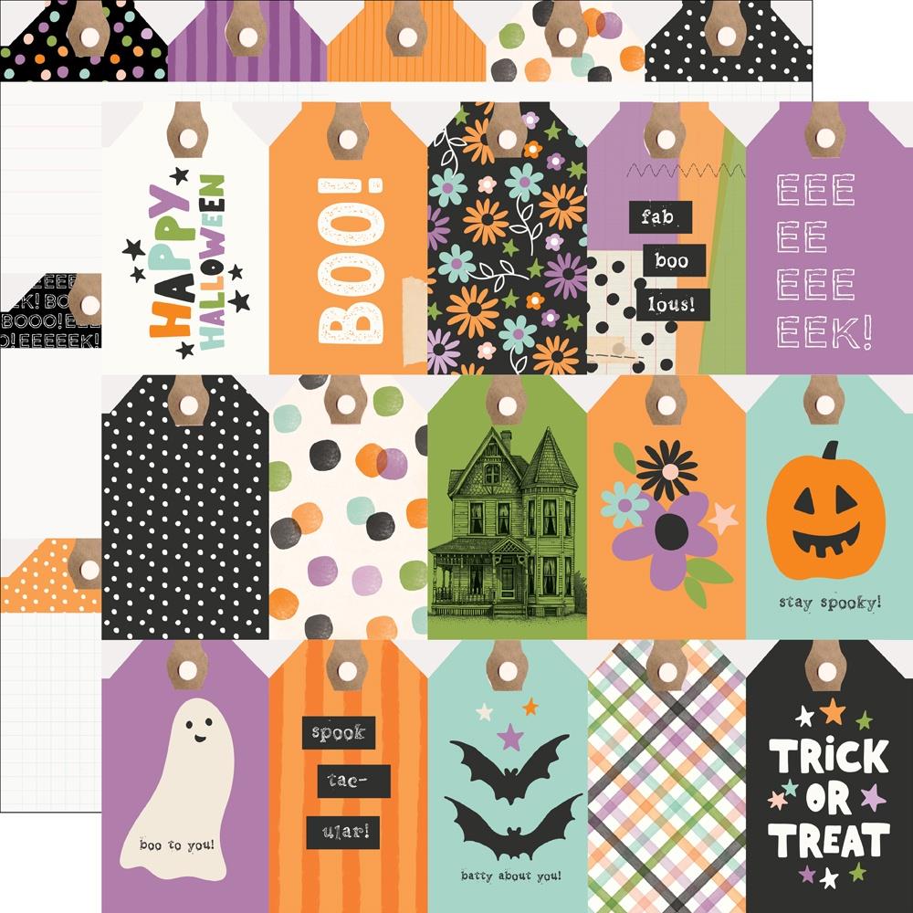 Simple Stories Spooky Things 12 x 12 Collection Kit 24900 Tag Elements