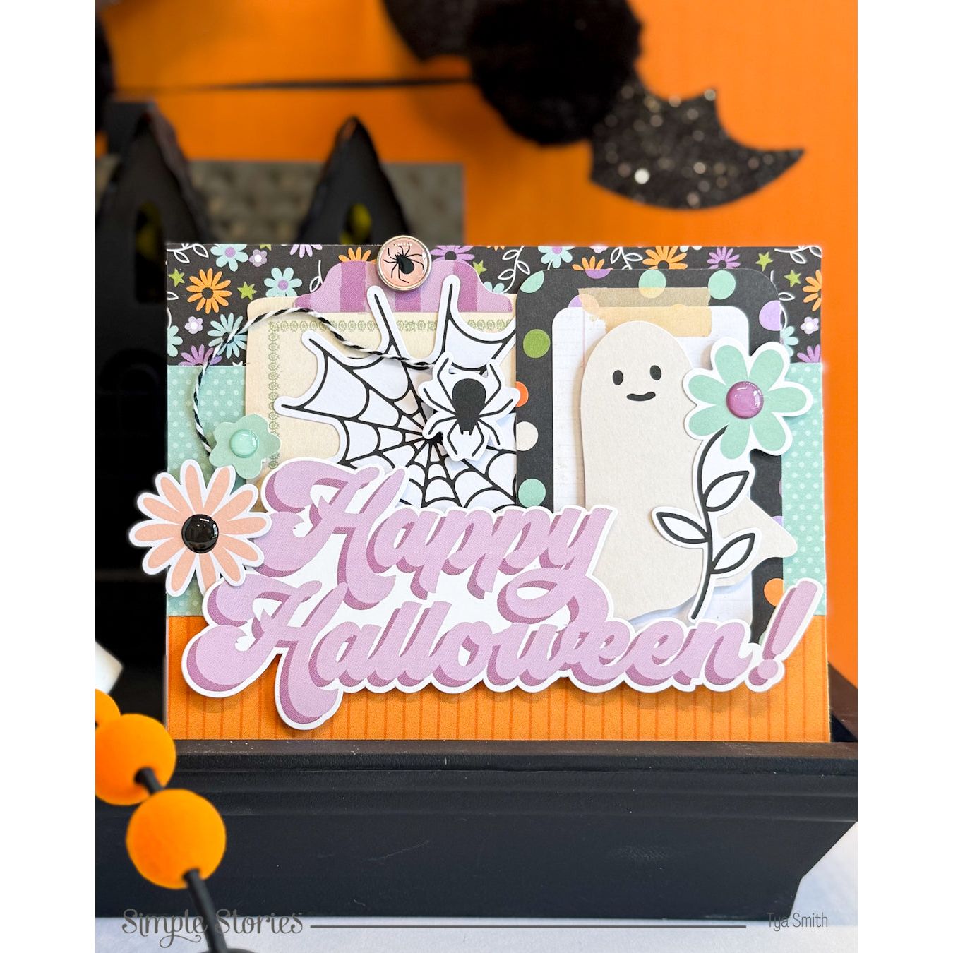 Simple Stories Spooky Things 6 x 8 Paper Pad 24915 Happy Halloween Card
