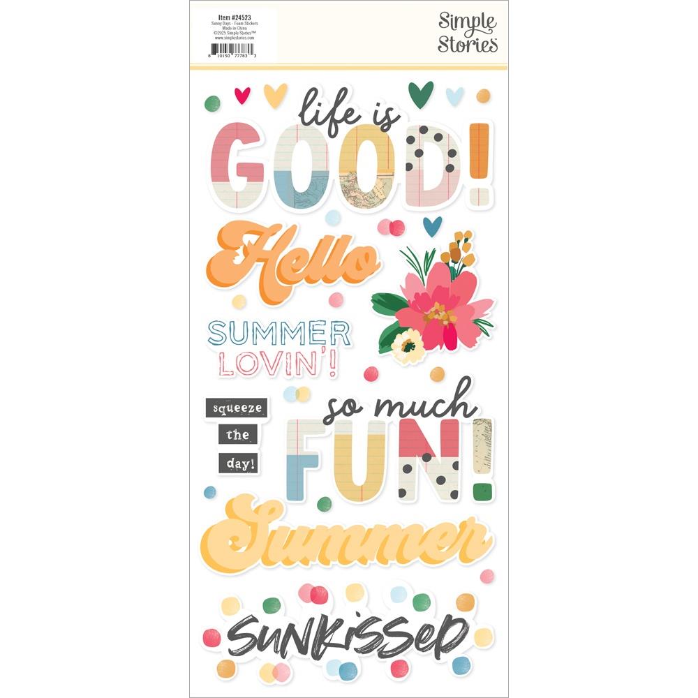 Simple Stories Sunny Days Foam Stickers 24523 Rear Packaging