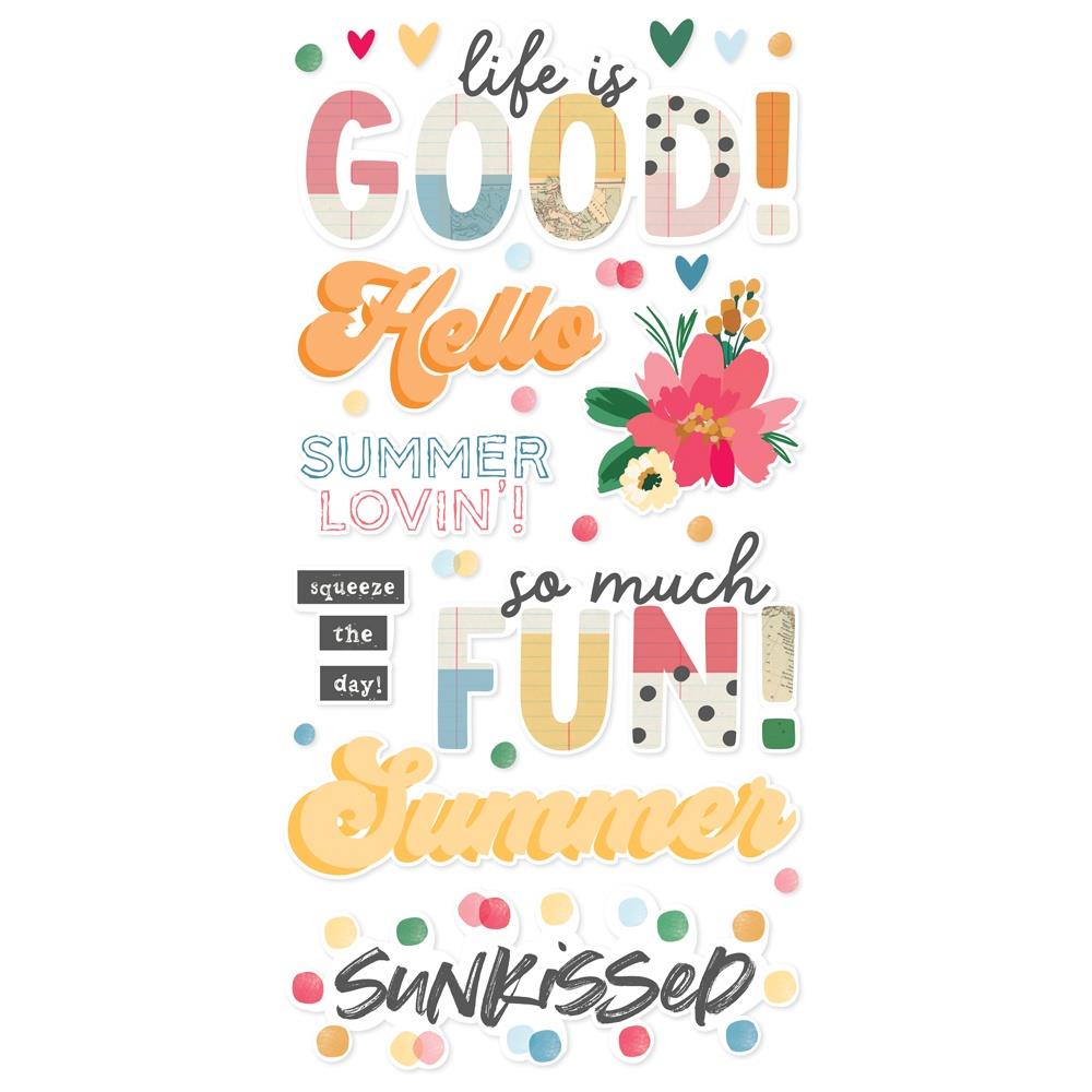 Simple Stories Sunny Days Foam Stickers 24523 Summertime Sentiments