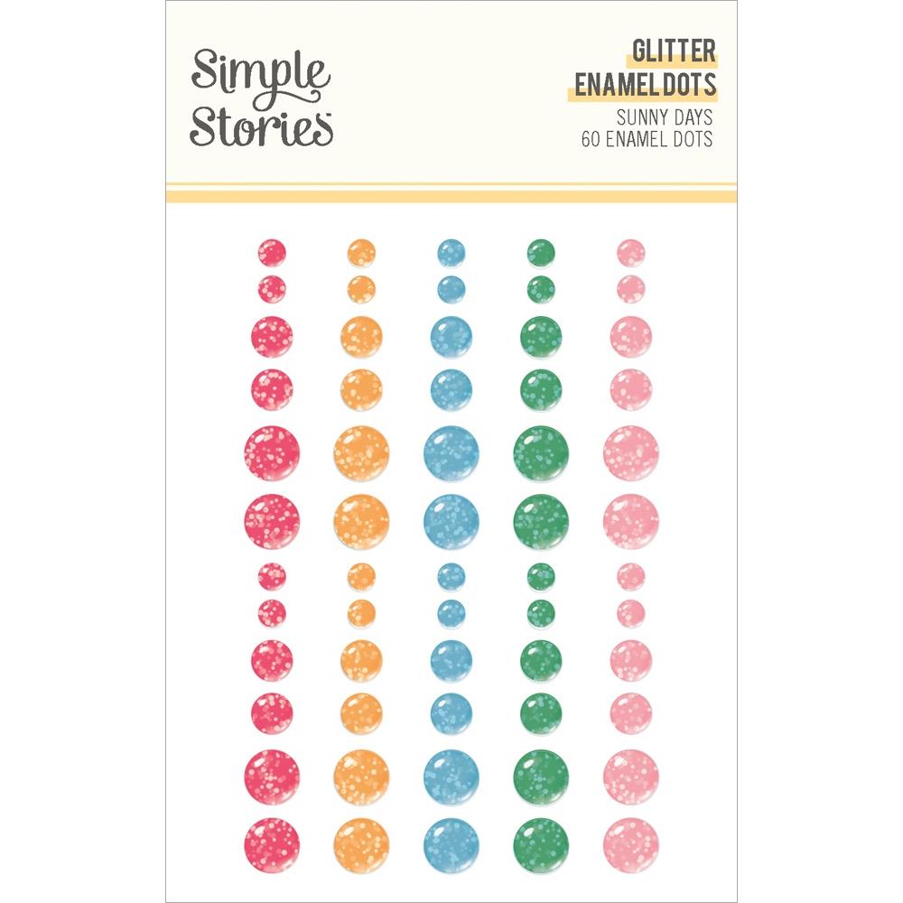Simple Stories Sunny Days Glitter Enamel Dots 24525