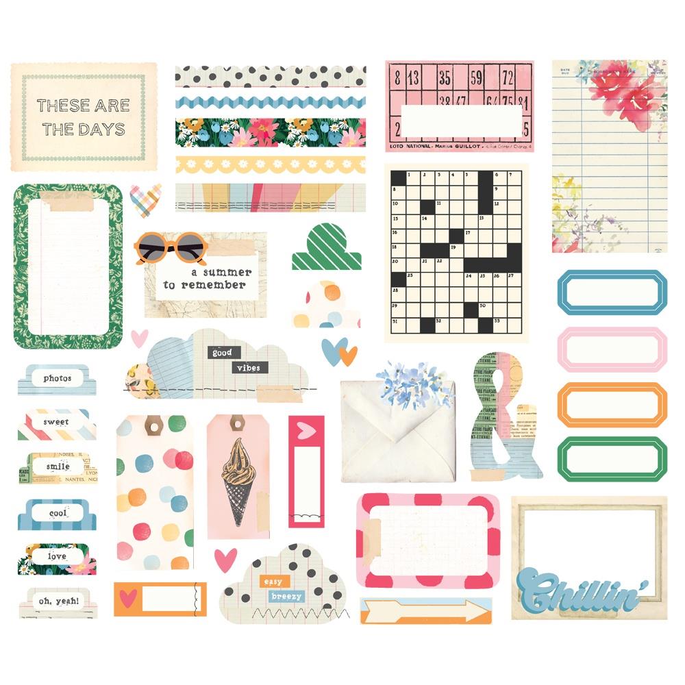Simple Stories Sunny Days Journal Bits And Pieces 24519 Summer Layout