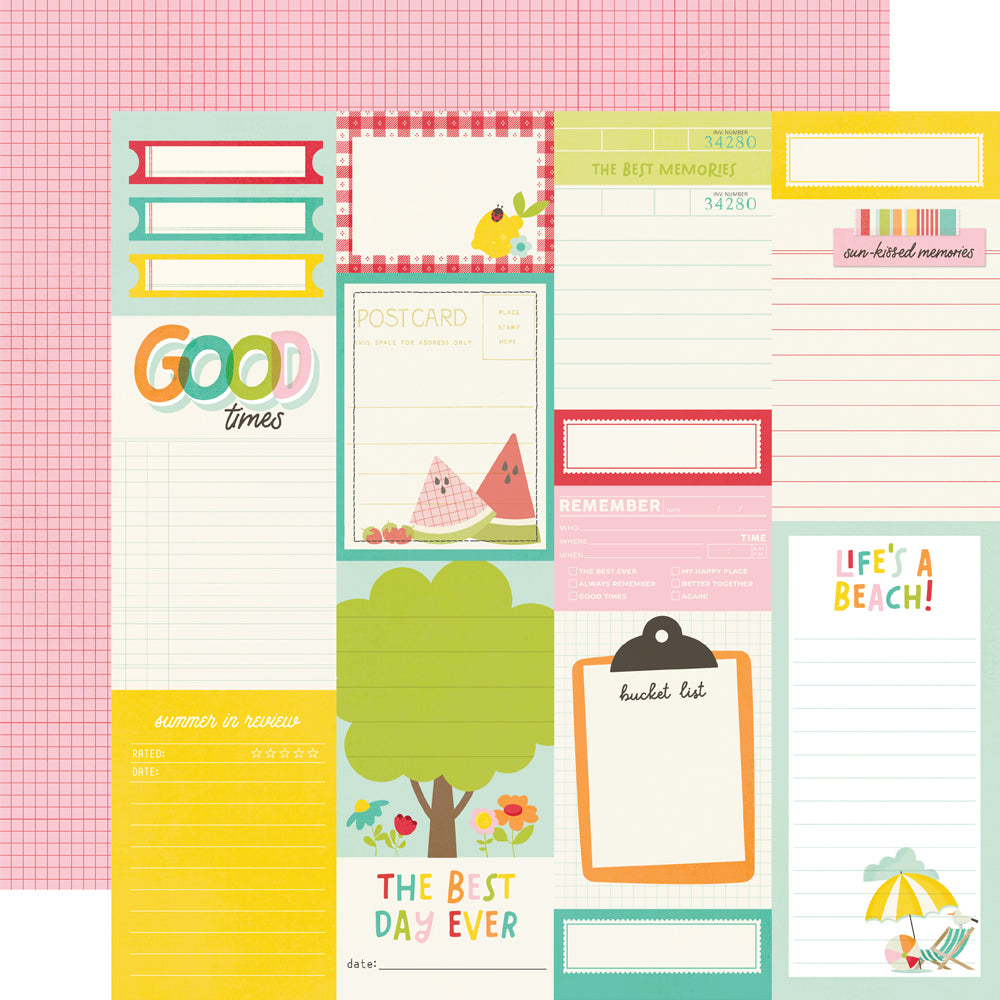 Simple Stories Sweet Summertime 12 x 12 Collection Kit 26800 Journal Elements
