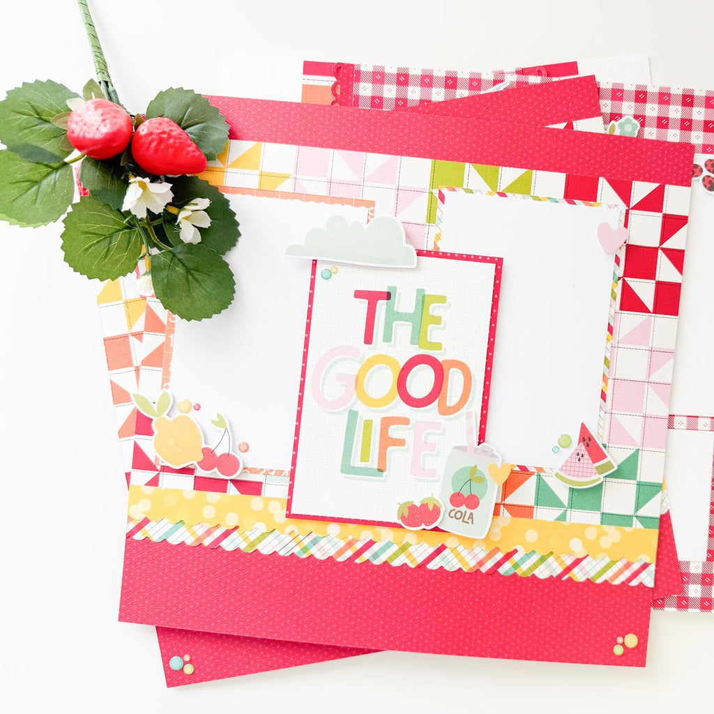 Simple Stories Sweet Summertime 12 x 12 Collection Kit 26800 The Good Life Layout