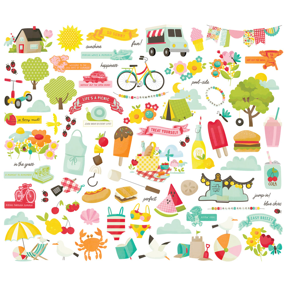Simple Stories Sweet Summertime Bits And Pieces 26819 Summer Images