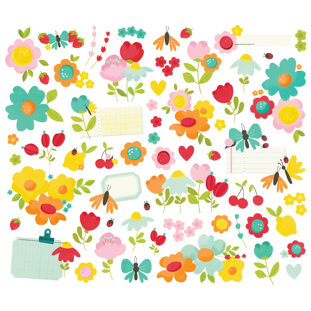 Simple Stories Sweet Summertime Floral Bits And Pieces 26821 Bright Flowers