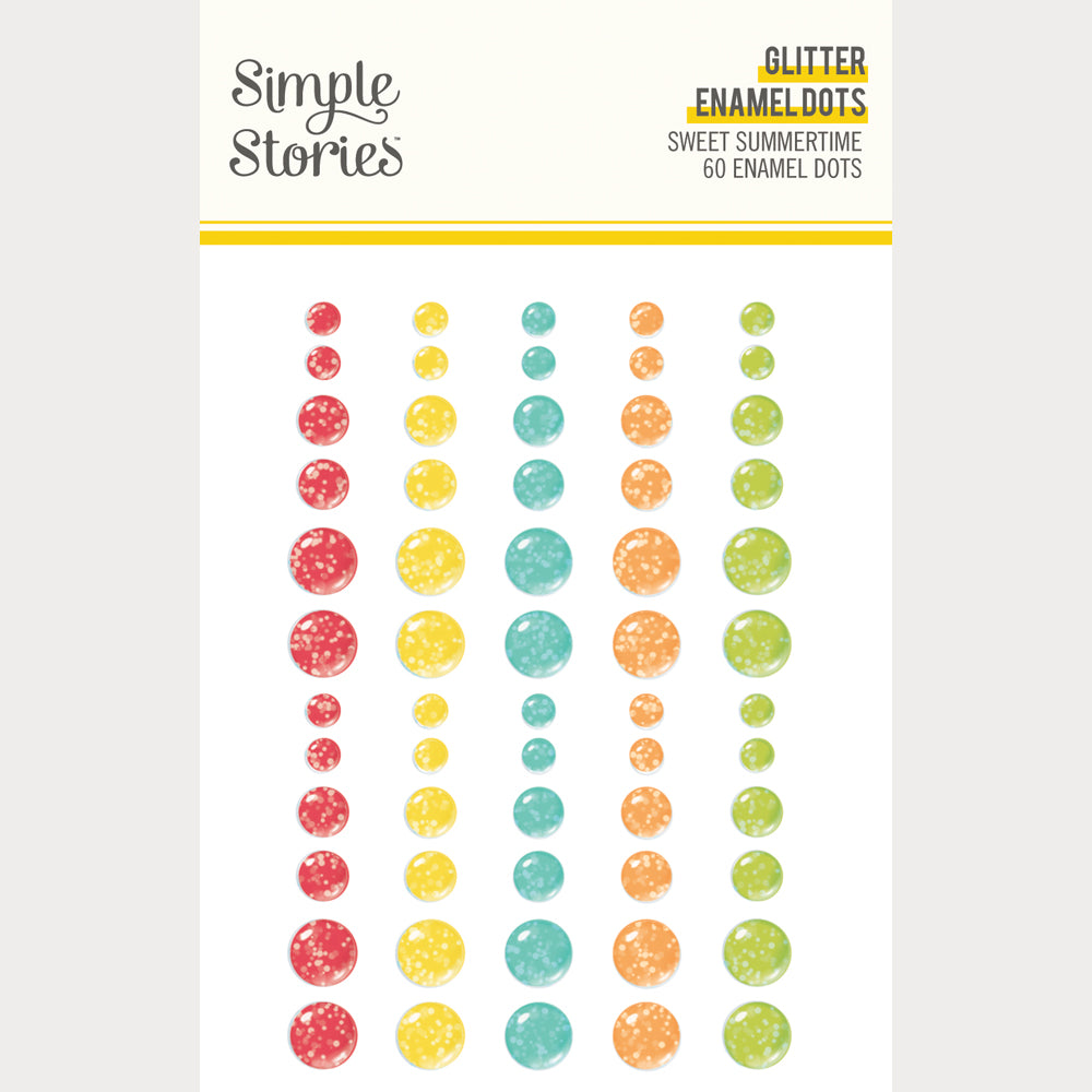 Simple Stories Sweet Summertime Glitter Enamel Dots 26824