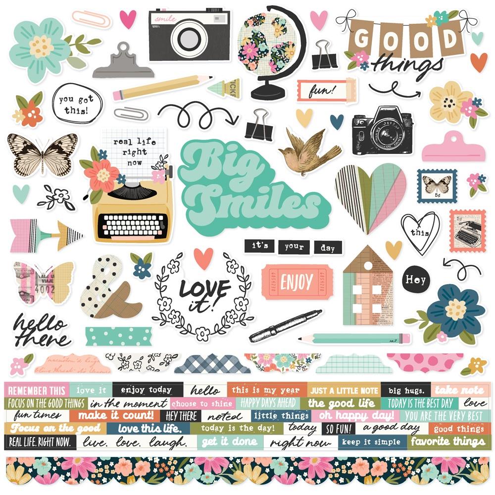 Simple Stories Take Note 12 x 12 Collection Kit 25900 Cardstock Stickers