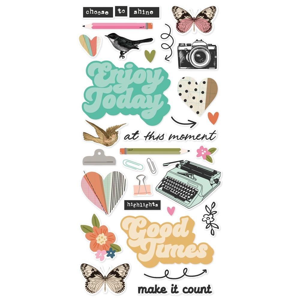 Simple Stories Take Note Foam Stickers 25923 Enjoy Today Sentiments