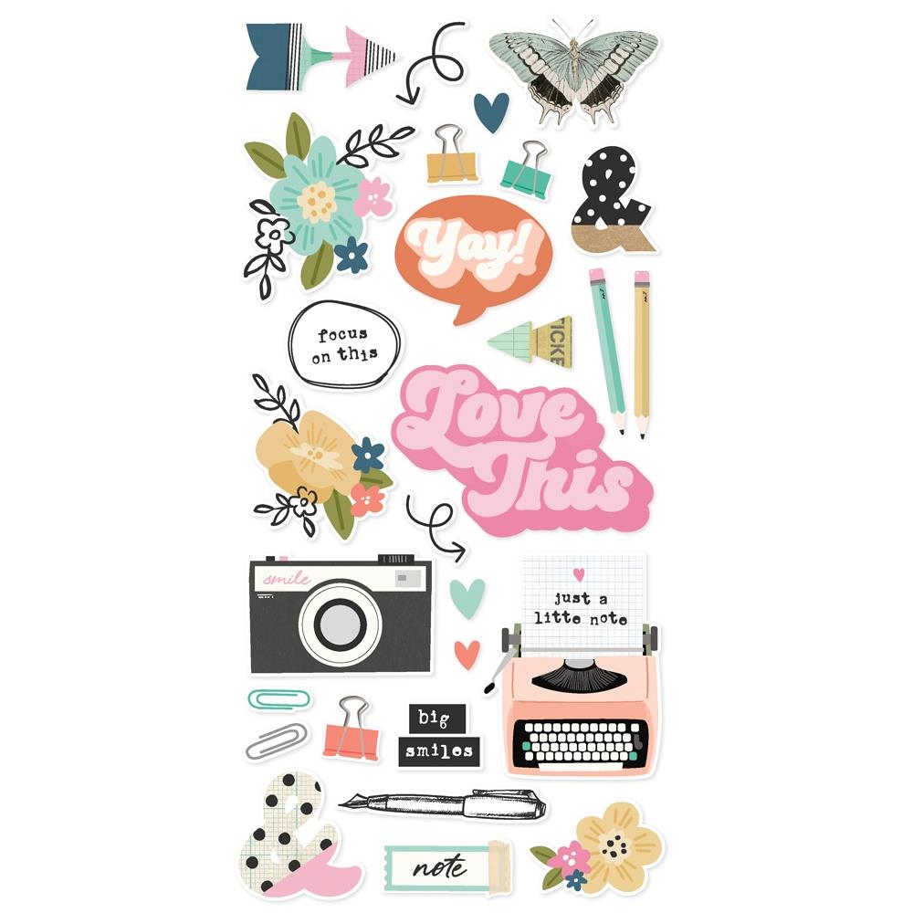 Simple Stories Take Note Foam Stickers 25923 Positive Sentiments