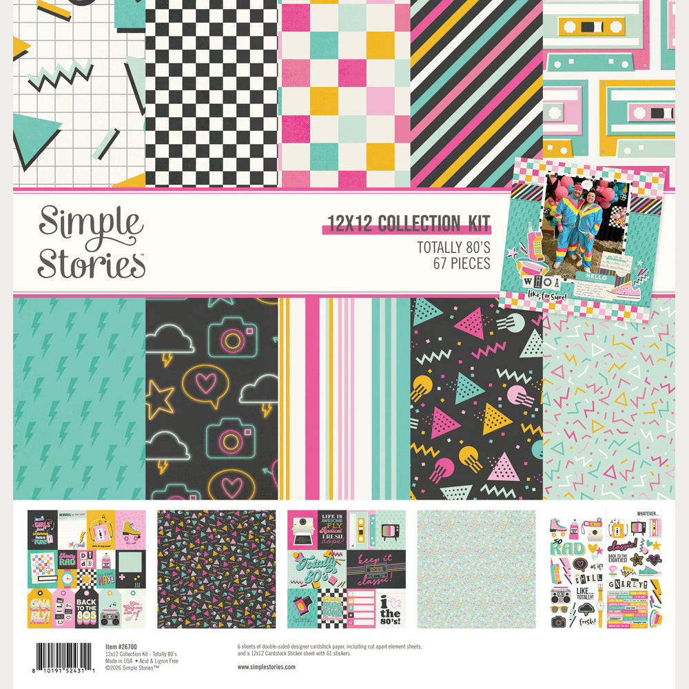 Simple Stories Totally 80's 12 x 12 Collection Kit 26700