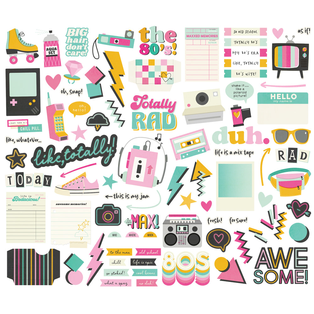 Simple Stories Totally 80's Bits And Pieces 26709 Eighties Sentiments