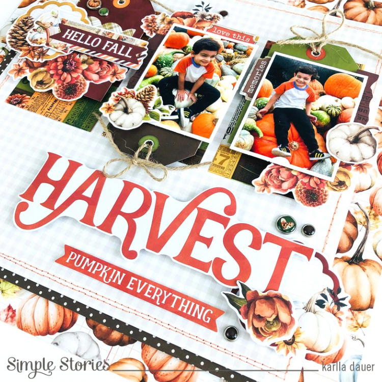 Simple Stories Vintage Autumn Breeze 6 x 8 Paper Pad 25119 Pumpkin Everything Layout