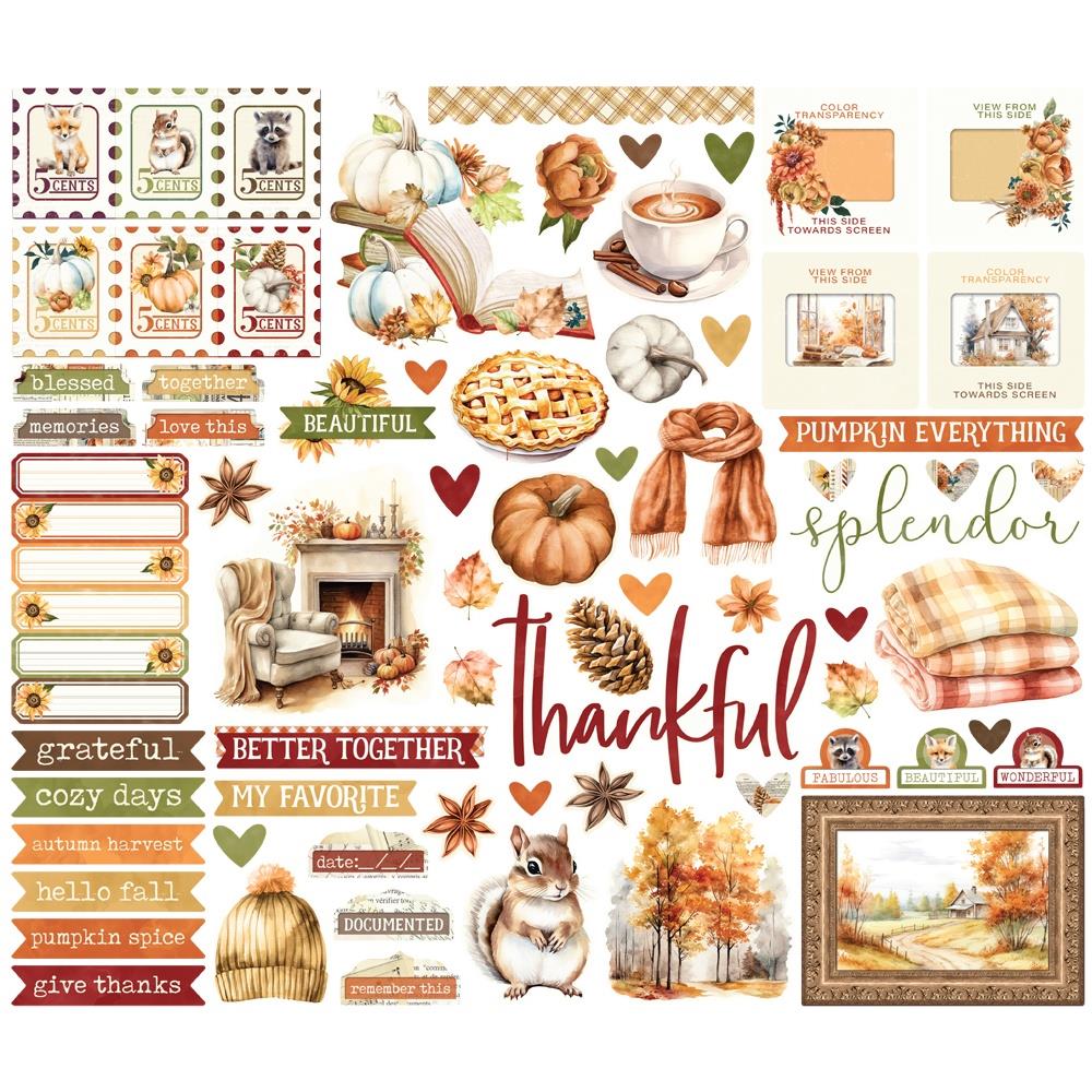 Simple Stories Vintage Autumn Breeze Bits And Pieces 25122 Thanksgiving Sentiments