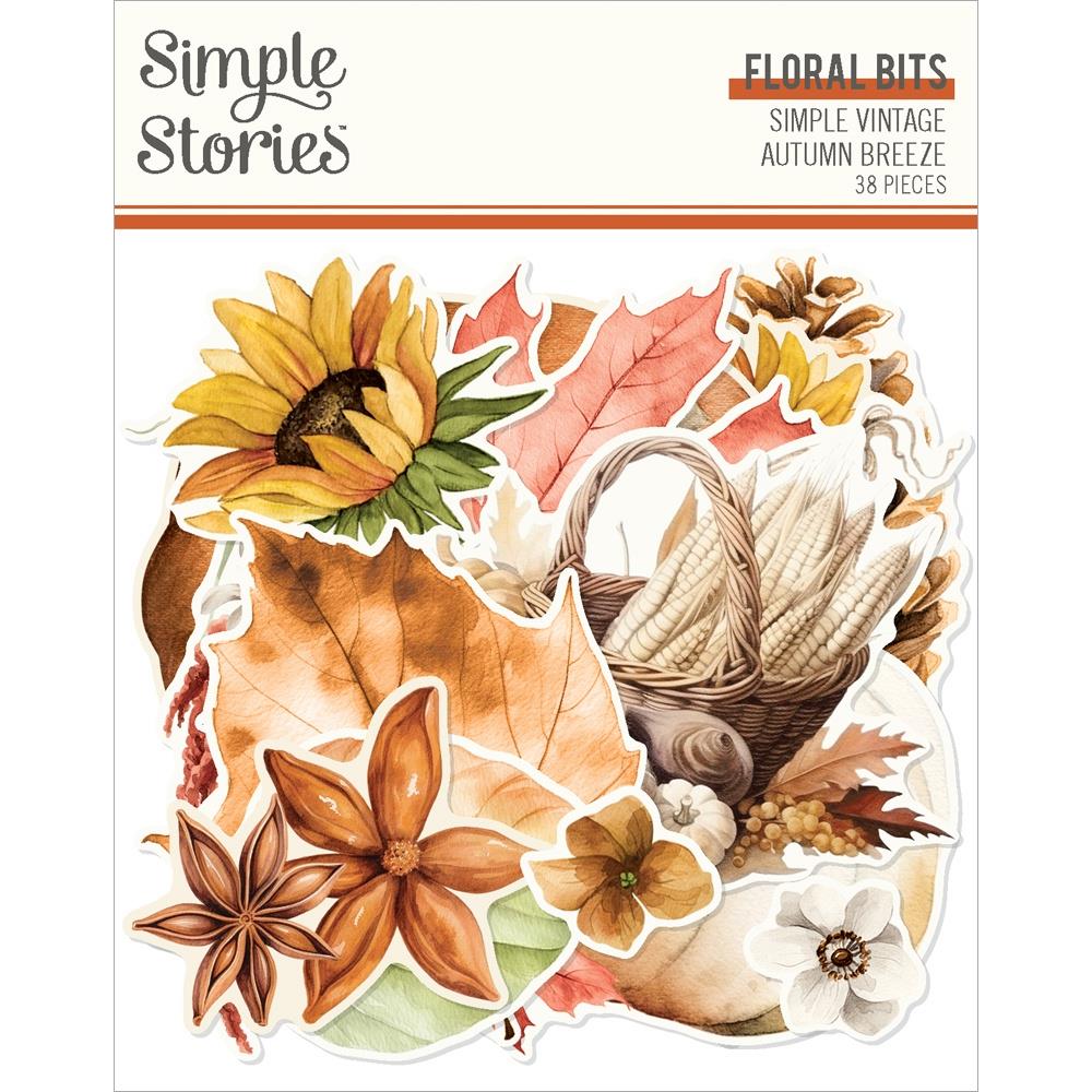 Simple Stories Vintage Autumn Breeze Floral Bits And Pieces 25123