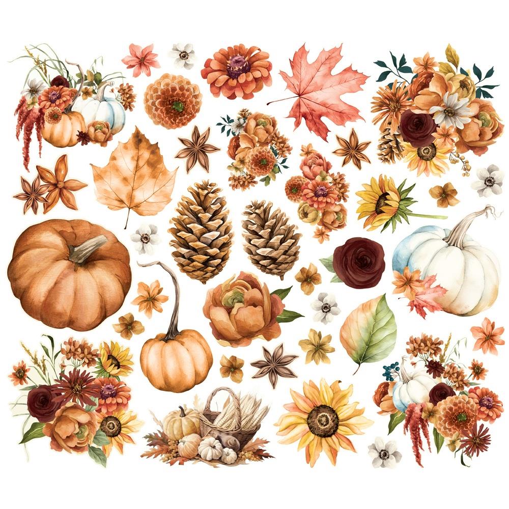 Simple Stories Vintage Autumn Breeze Floral Bits And Pieces 25123 Fall Pumpkins