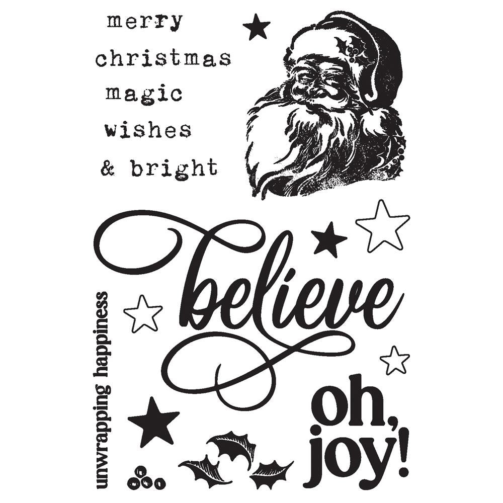 Simple Stories Vintage Believe Clear Stamps 25523 Christmas Sentiments