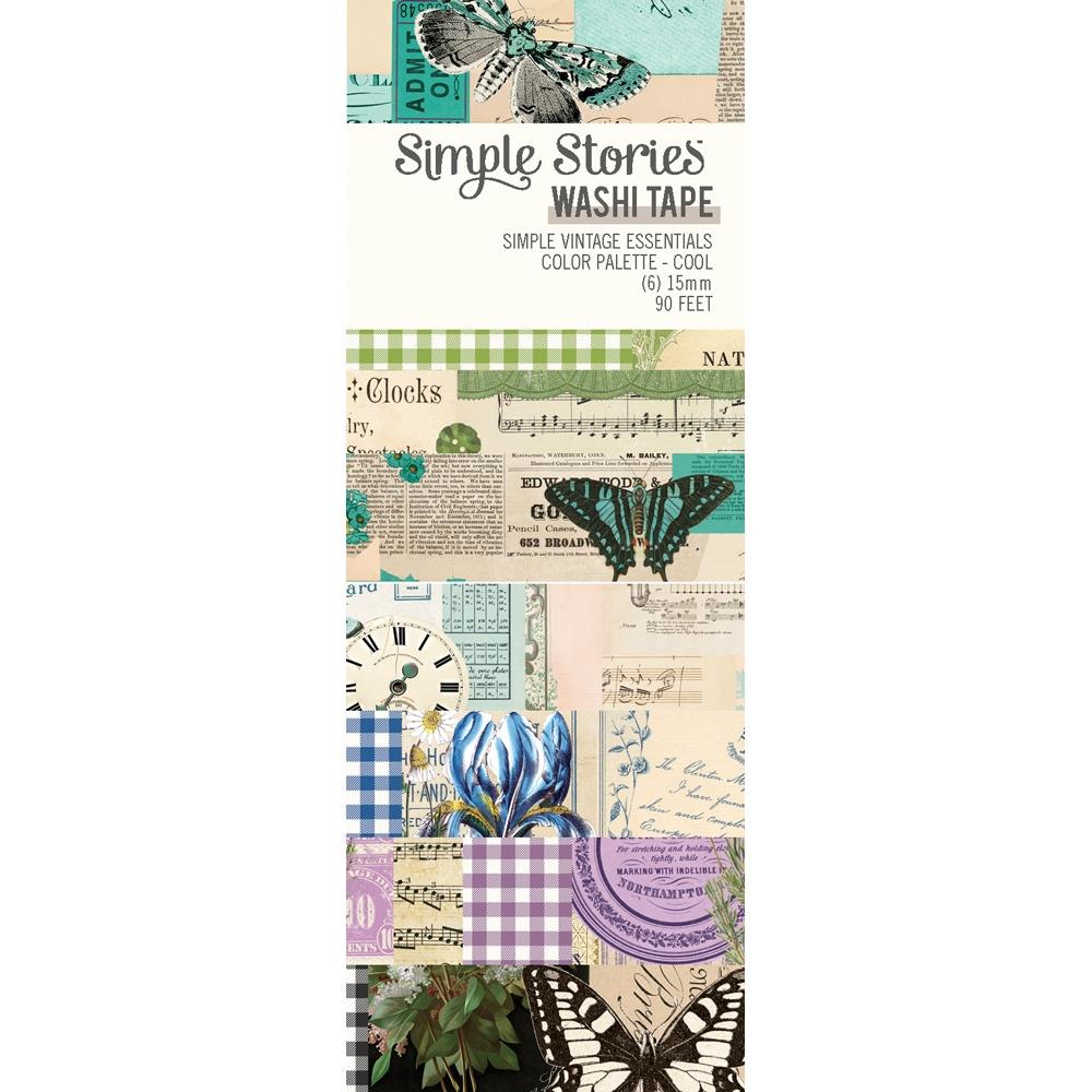 Simple Stories Vintage Essentials Color Palette Cool Washi Tape 22245