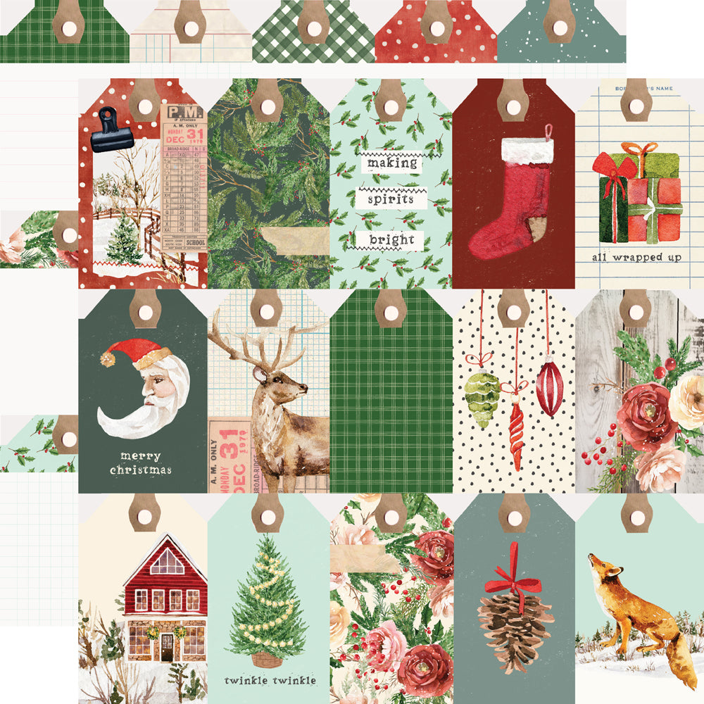 Simple Stories Vintage Evergreen Memories 12 x 12 Collection Kit 27800 Tag Elements