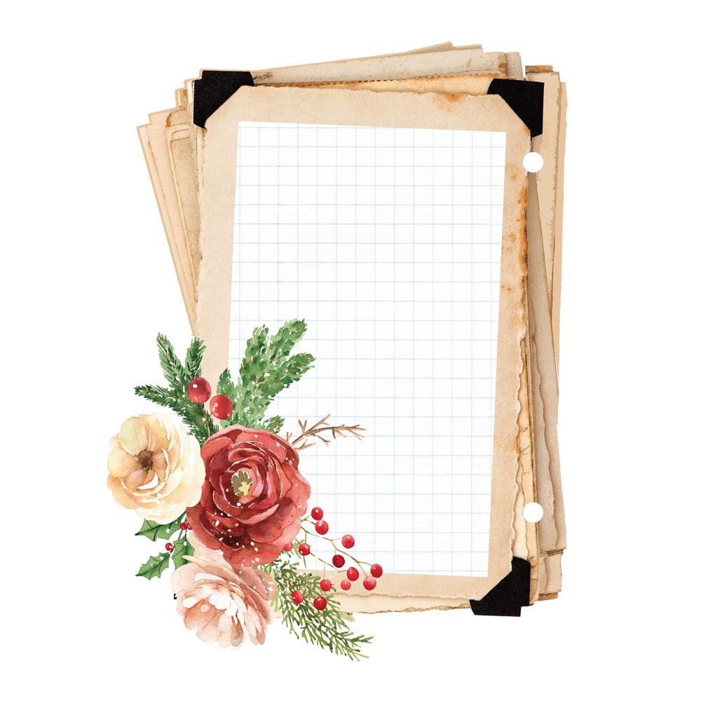 Simple Stories Vintage Evergreen Memories 6 x 8 Binder Inserts 27834 Christmas Frame