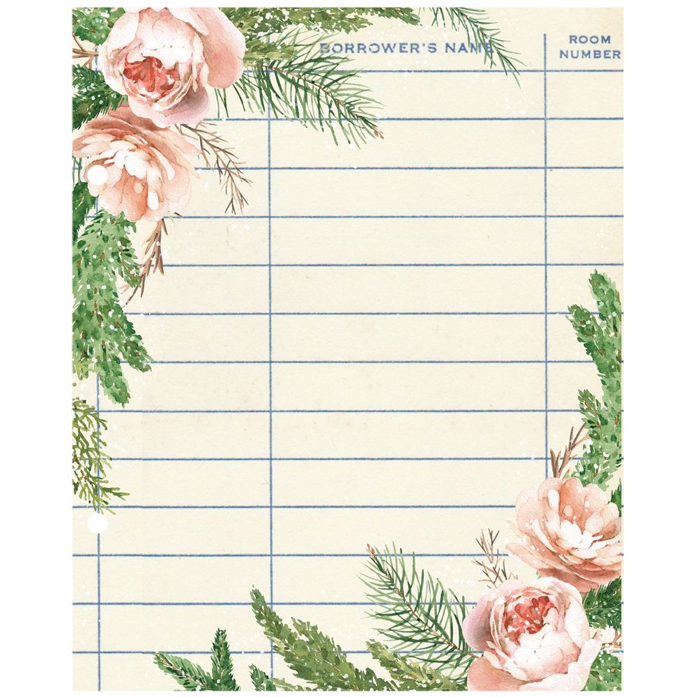 Simple Stories Vintage Evergreen Memories 6 x 8 Binder Inserts 27834 Christmas Library Card