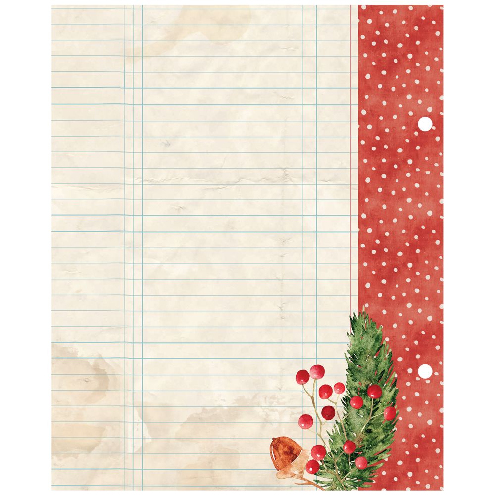 Simple Stories Vintage Evergreen Memories 6 x 8 Binder Inserts 27834 Christmas Lined Paper