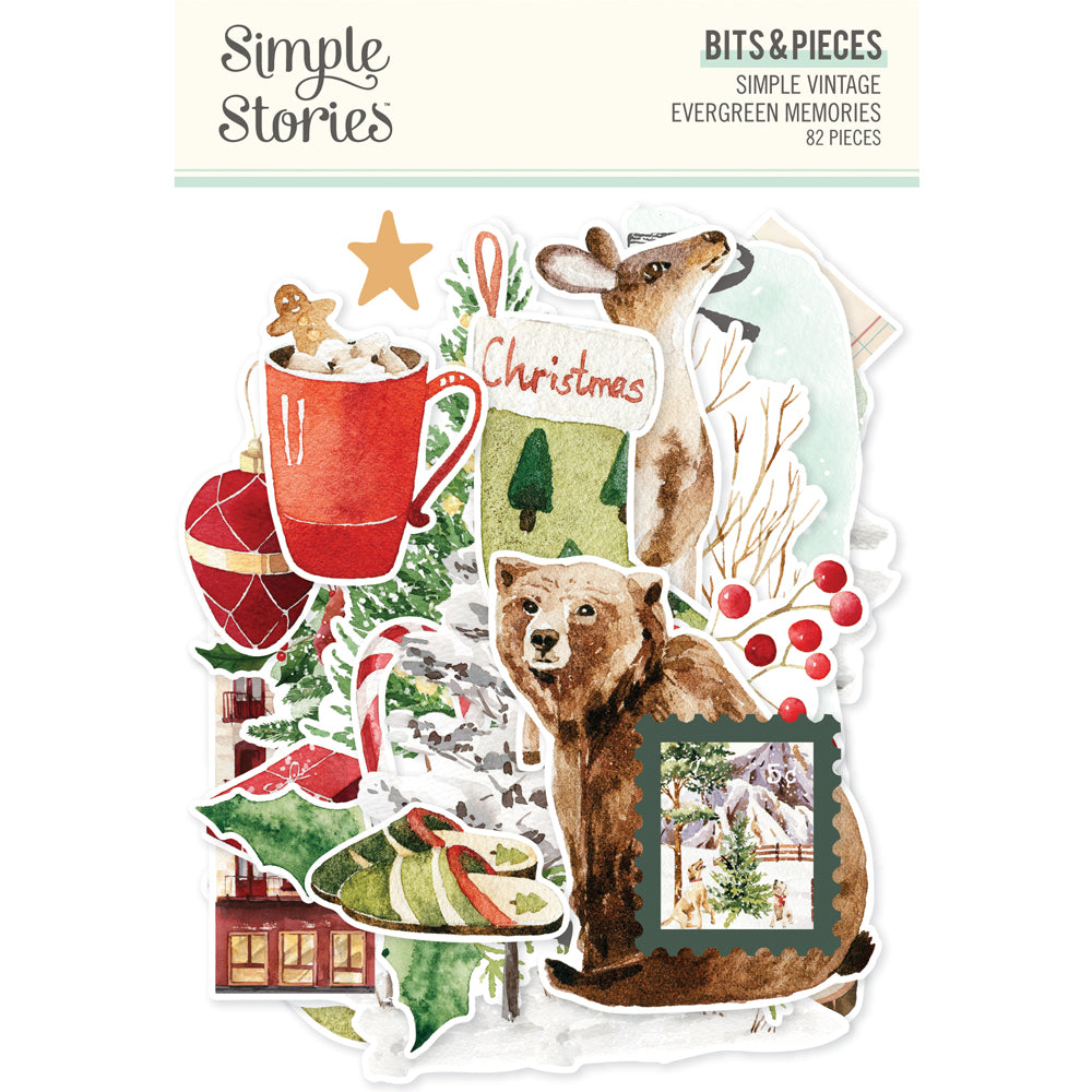 Simple Stories Vintage Evergreen Memories Bits And Pieces 27826