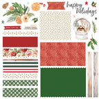 Simple Stories Vintage Evergreen Memories Card Kit 27835 Happy Holidays Sentiments