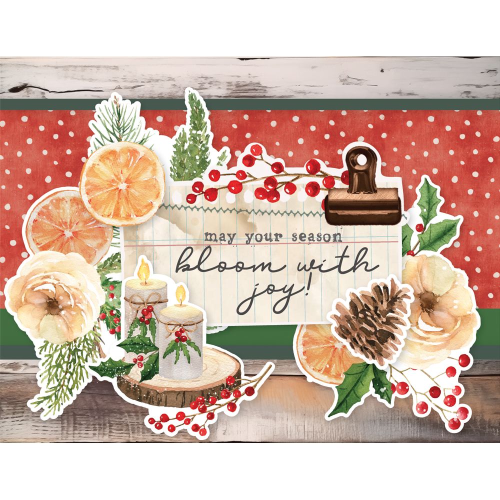 Simple Stories Vintage Evergreen Memories Card Kit 27835 May Your Season Bloom With Joy
