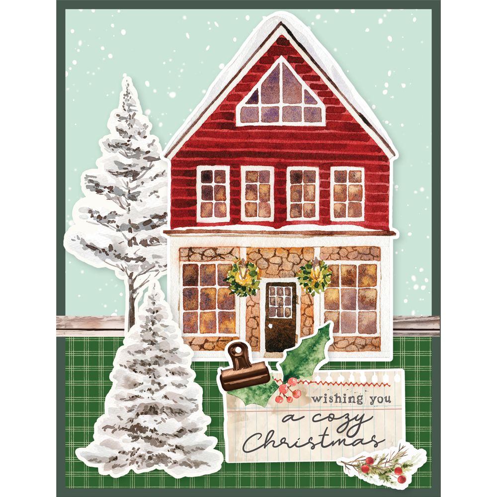 Simple Stories Vintage Evergreen Memories Card Kit 27835 Wishing You A Cozy Season