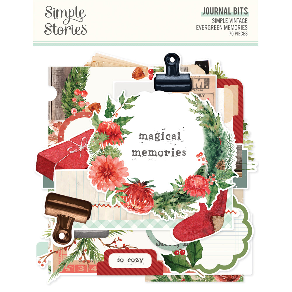Simple Stories Vintage Evergreen Memories Journal Bits And Pieces 27827