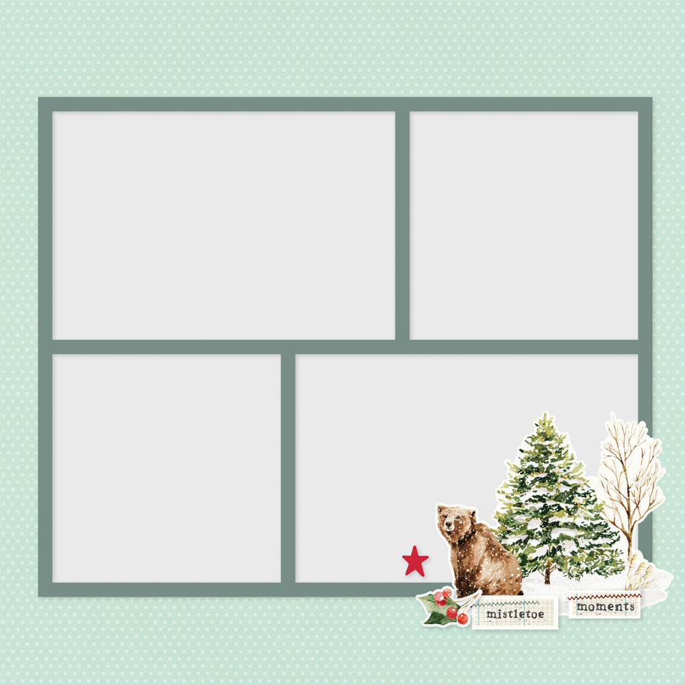 Simple Stories Vintage Evergreen Memories Page Pieces 27833 Mistletoe Moments