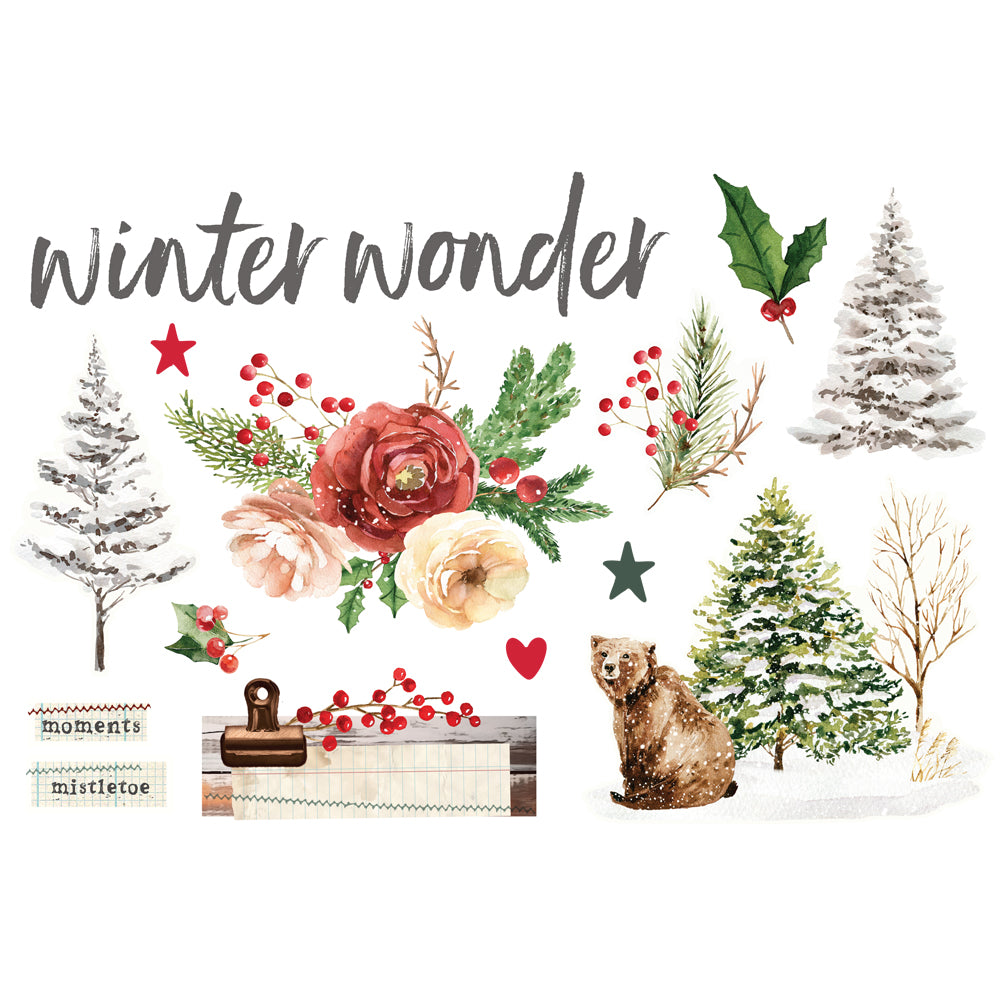 Simple Stories Vintage Evergreen Memories Page Pieces 27833 Winter Wonder