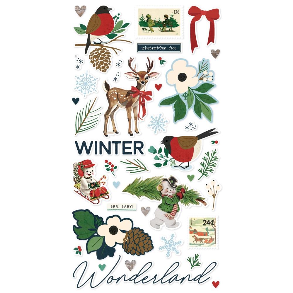 Simple Stories Vintage Flannel Season 6 x 12 Chipboard 25317 Winter Sentiments