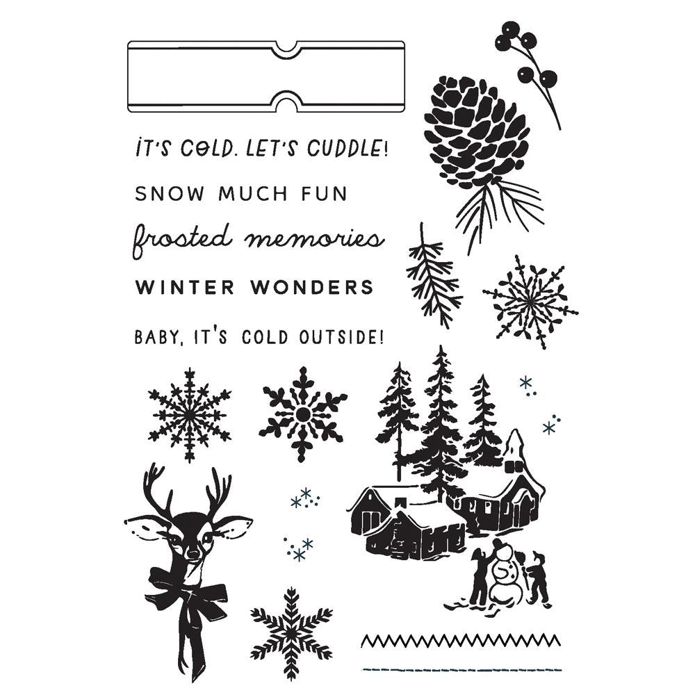 Simple Stories Vintage Flannel Season Clear Stamps 25316 Winter Sentiments