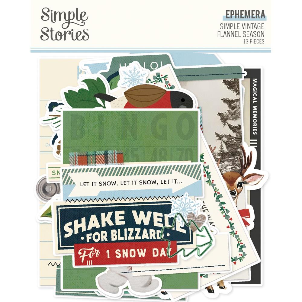 Simple Stories Vintage Flannel Season Ephemera Bits And Pieces 25321