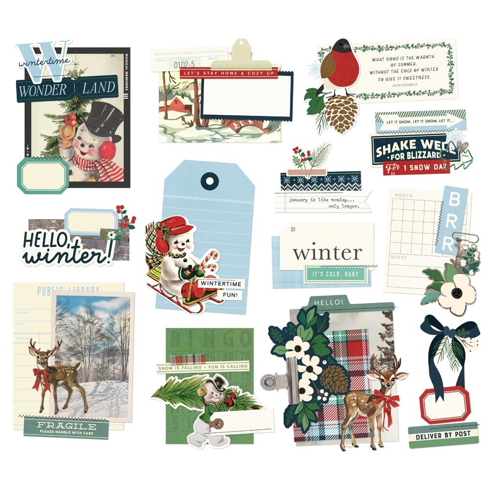 Simple Stories Vintage Flannel Season Ephemera Bits And Pieces 25321 Winter Sentiments