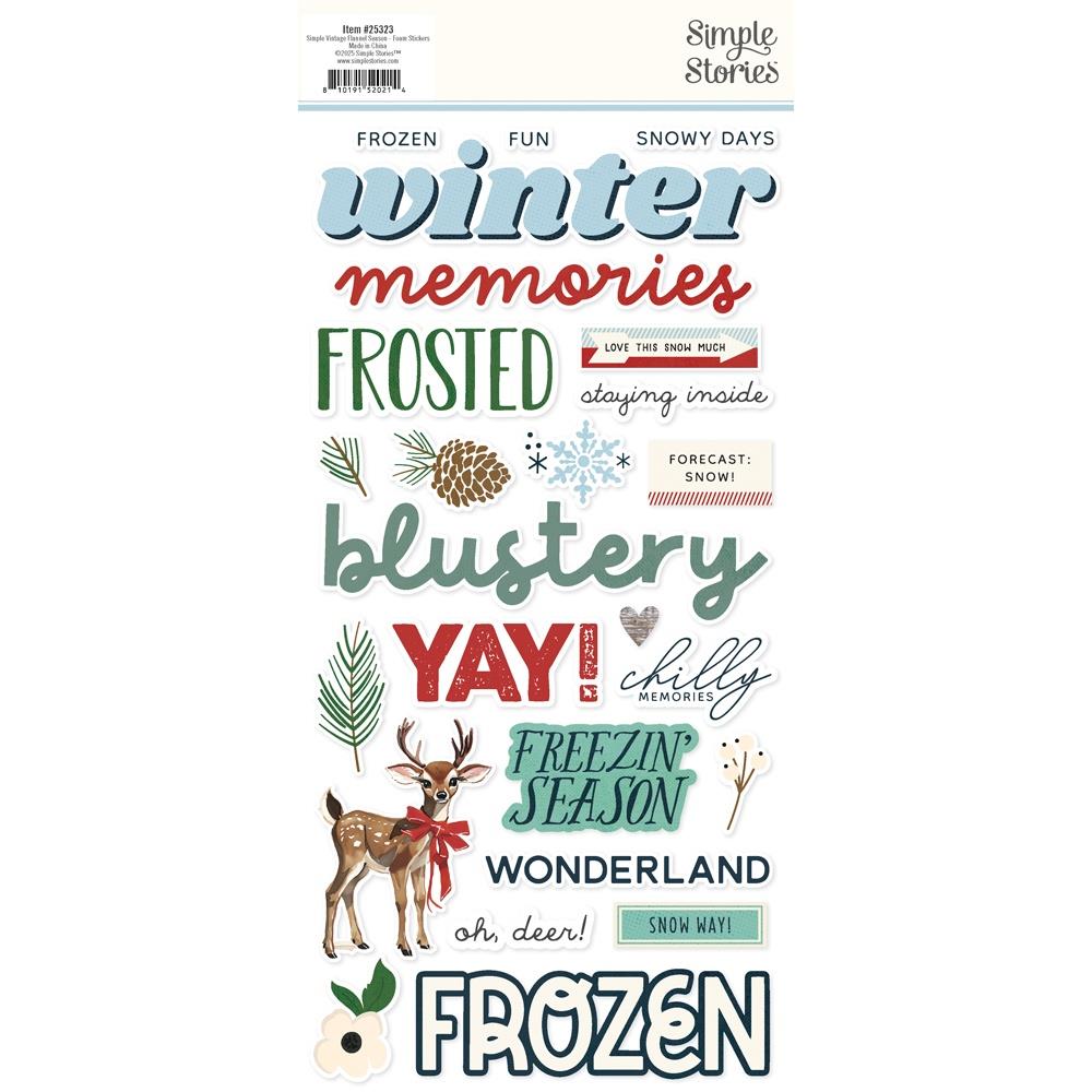 Simple Stories Vintage Flannel Season Foam Stickers 25323 Packaging View