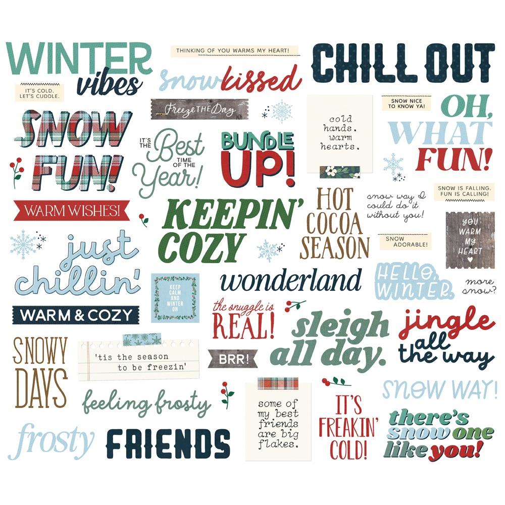 Simple Stories Vintage Flannel Season Sentiment Bits And Pieces 25320 Winter Sentiments