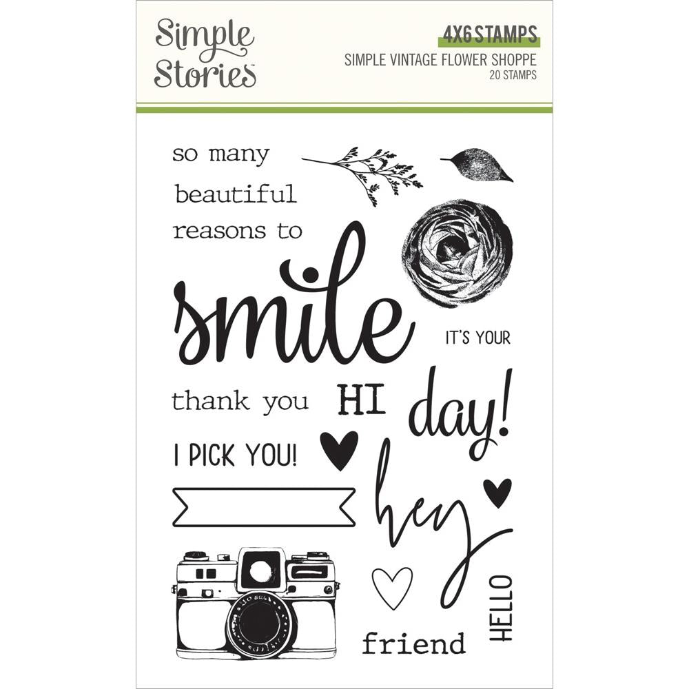 Simple Stories Vintage Flower Shoppe Clear Stamps 24220