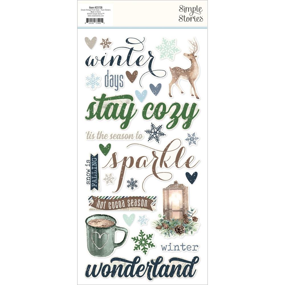 Simple Stories Vintage Fresh Snow Foam Stickers 23726 Alternate Image