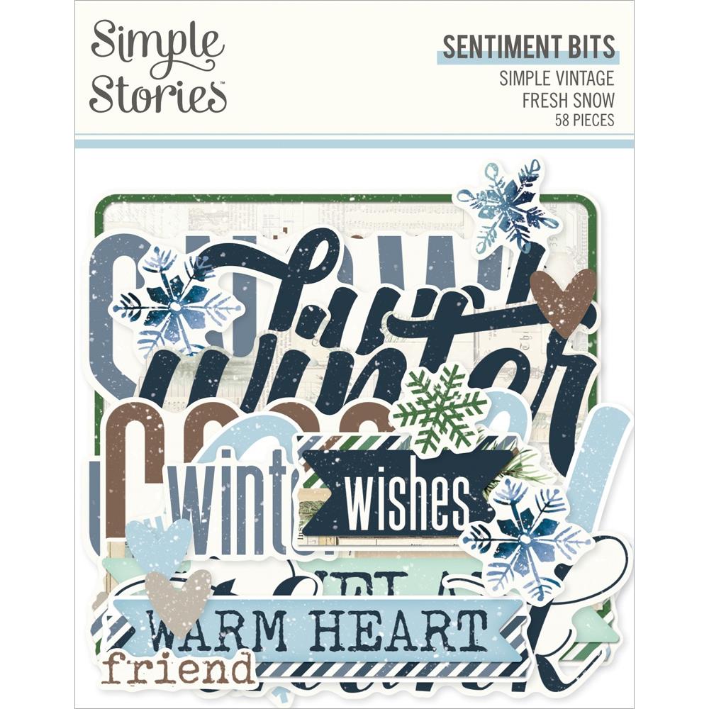 Simple Stories Vintage Fresh Snow Sentiment Bits And Pieces 23723
