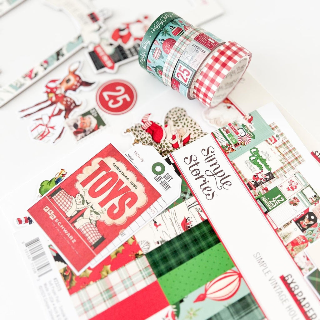 Simple Stories Vintage Holly Jolly Washi Tape 23329 Glamour Shot