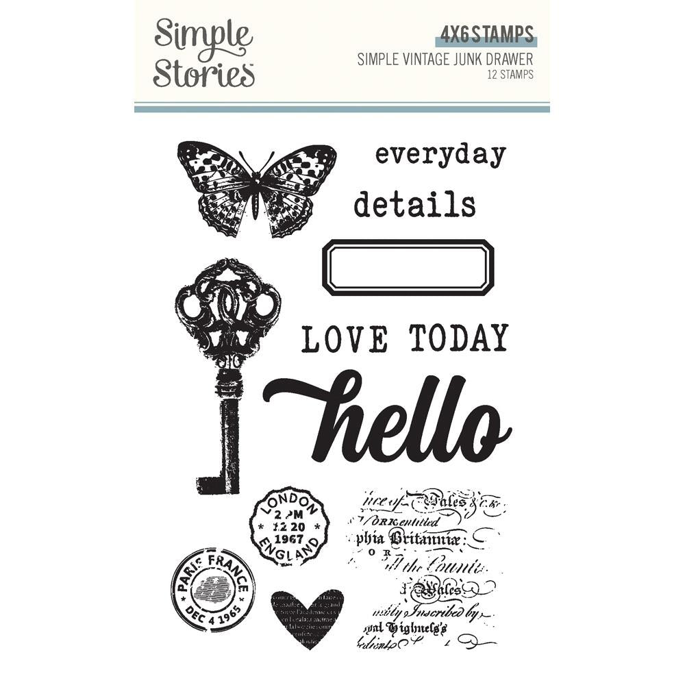 Simple Stories Vintage Junk Drawer Clear Stamps 26023