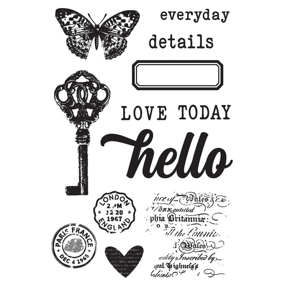 Simple Stories Vintage Junk Drawer Clear Stamps 26023 Product Image