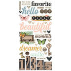 Simple Stories Vintage Junk Drawer Foam Stickers 26031 Favorite Moments Sentiments