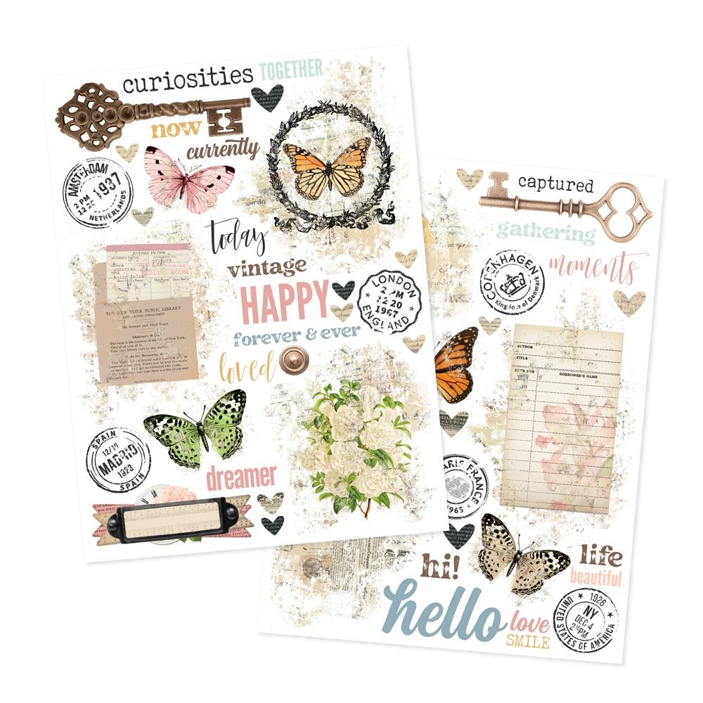 Simple Stories Vintage Junk Drawer Rub Ons 26029 Alternate View