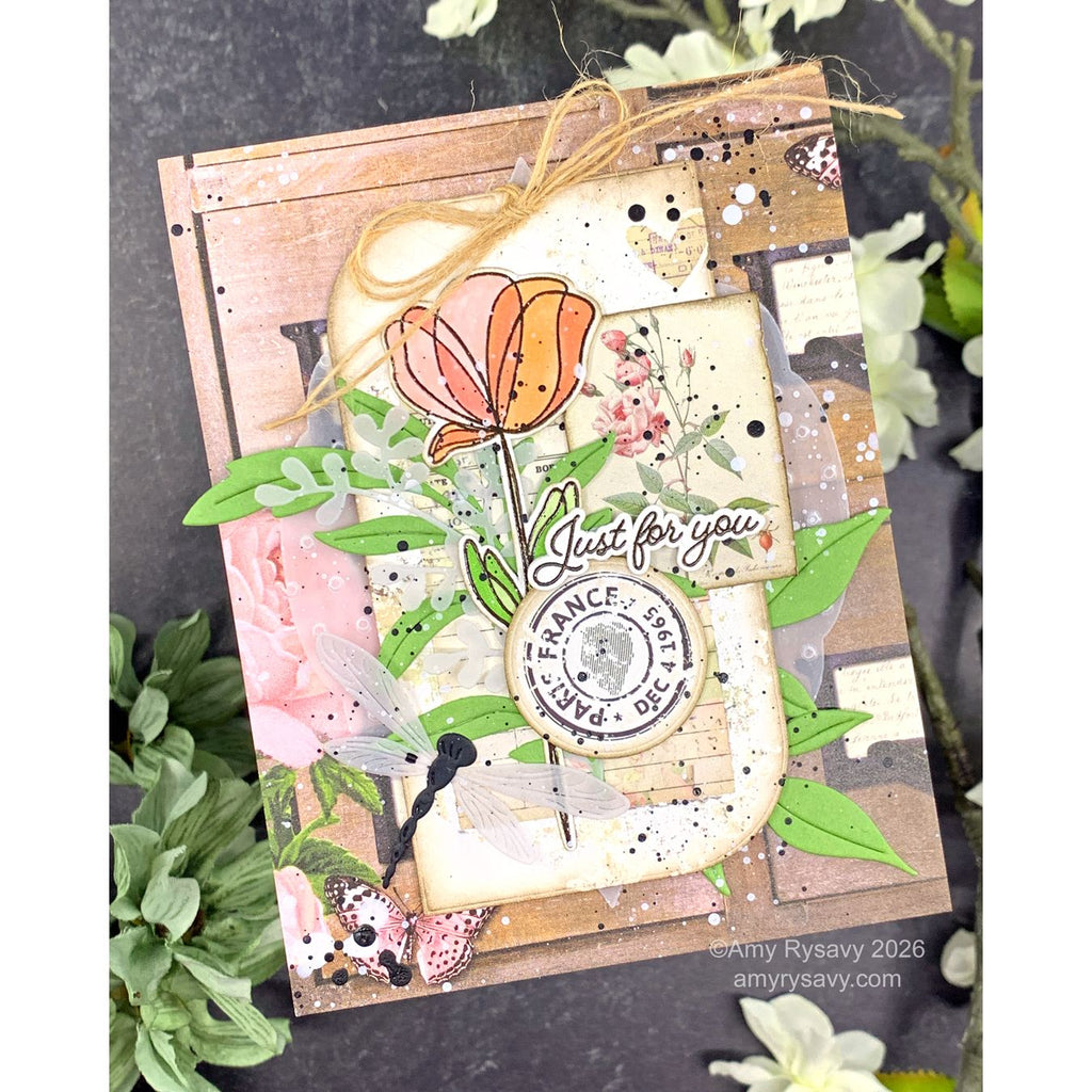 Simple Stories Vintage Junk Drawer Rub Ons 26029 Just For You Card | color-code:ALT02
